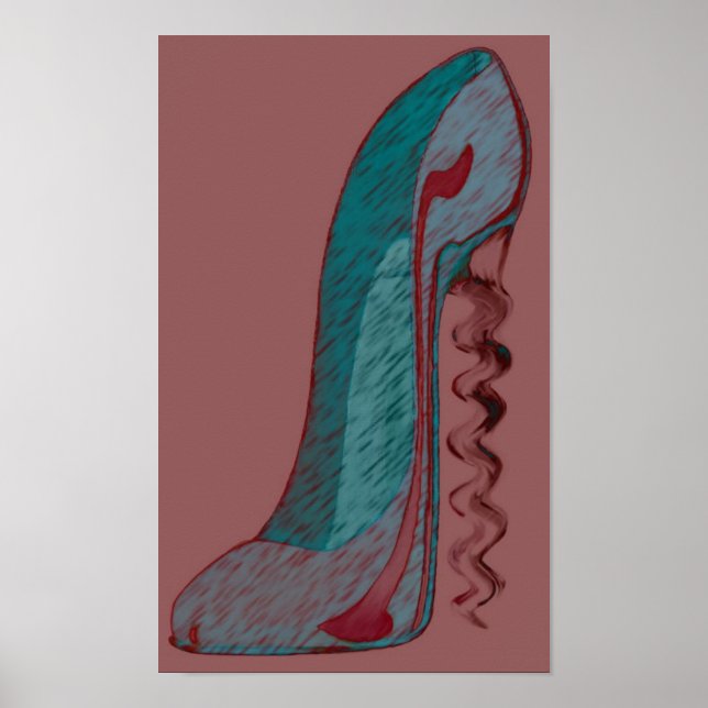 Pop Corkschraube Stiletto Shoe Art Print Poster (Vorne)