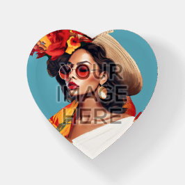 Pop Culture Sign Heart Foto Custom Papio Briefbeschwerer