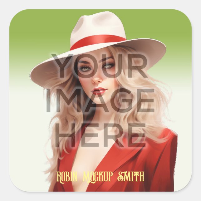 Pop Culture Signable Add Foto Personalisiert Custo Quadratischer Aufkleber (Vorderseite)