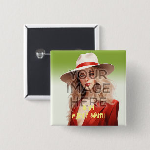 Pop Culture Signable Foto Personalisiert Custom Sq Button
