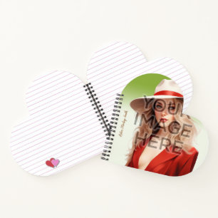 Pop Culture Signable Heart Shaped Spiral Notebook Notizbuch