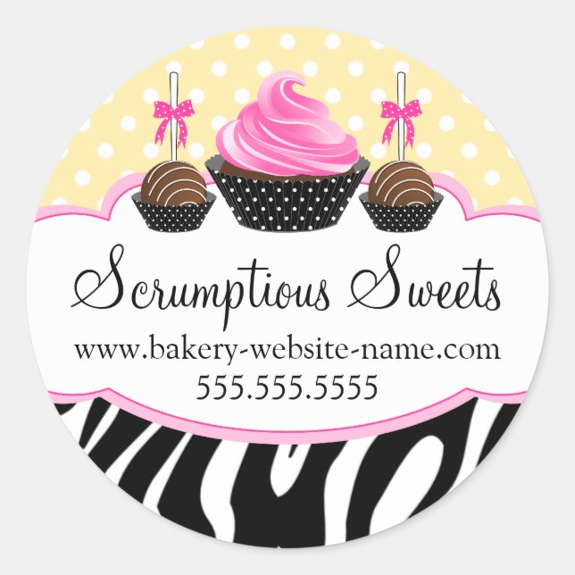 Pop Cupcake Bäckerei Box Siegel Runder Aufkleber (Vorderseite)