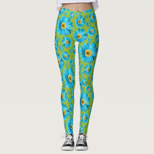 Pop Daisy Aqua Blau Leggings