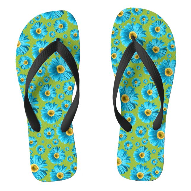 Pop Daisy Aqua Blue Flip Flops (Fußbett)