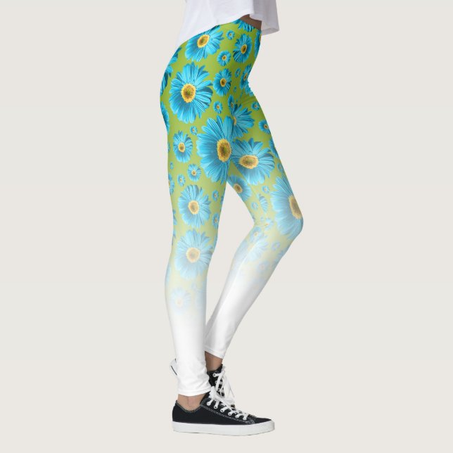 Pop Daisy Aqua Blue Leggings (Rechts)