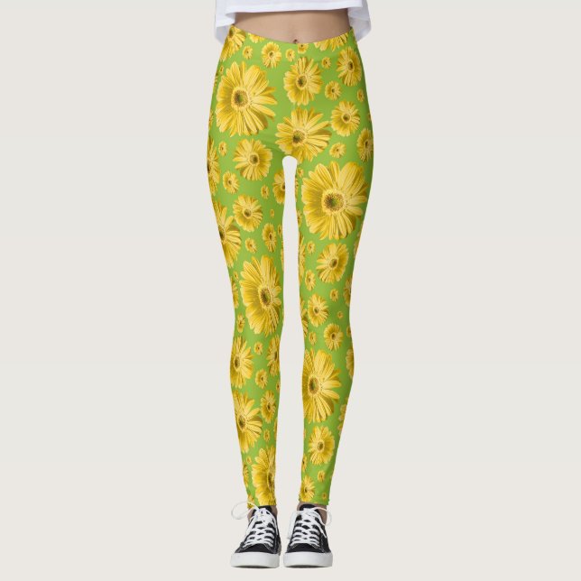 Pop Daisy Yellow Leggings (Vorderseite)