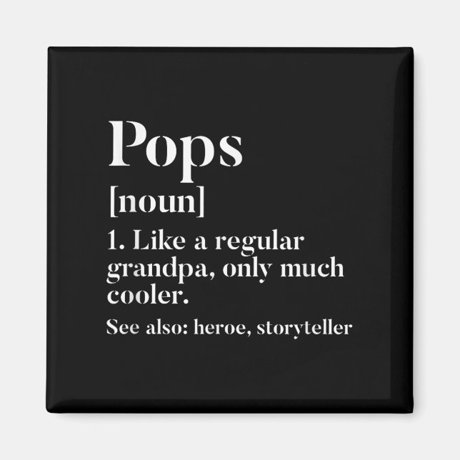 Pop Definition Witziger Großvater Großvater Neuhei Magnet (Vorne)