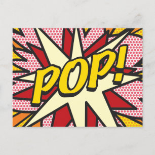 POP Deine Nachricht Sprechblase Spaß Retro Ankündigungspostkarte