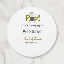 Pop den Champagner machen wir immer noch goldgraue Geschenkanhänger