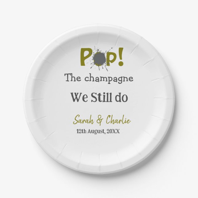 Pop den Champagner machen wir immer noch goldgraue Pappteller (Vorderseite)