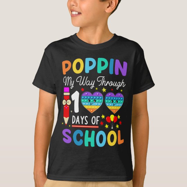 Pop Der 100. Schultag Kindergarten Kinder T-Shirt (Vorderseite)