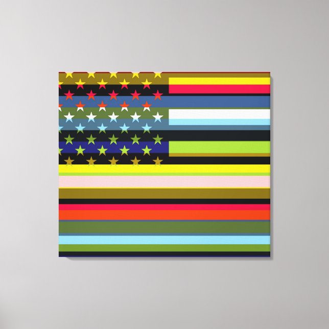 Pop der amerikanischen Flagge Art. 6 Leinwanddruck (Vorderseite)