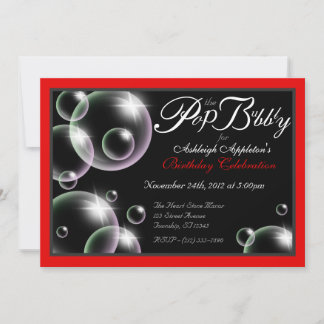 "Pop der Bubbly" Classy Birthday Einladungen
