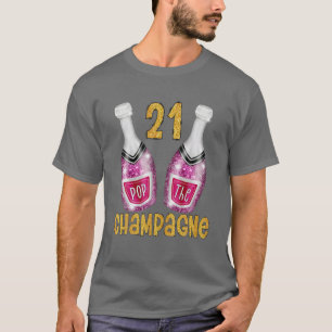 Pop der Champagner für 21. Geburtstag oder Hochzei T-Shirt