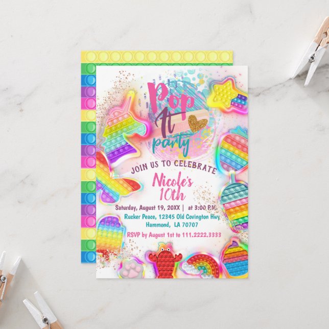 Pop der Einladung (Vorderseite/Rückseite Beispiel)