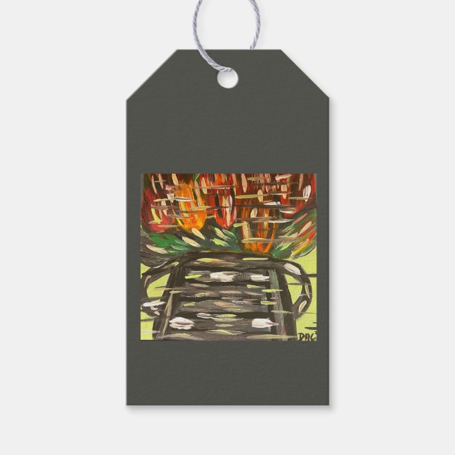 Pop der Farbe - Schwarze Geschenkmarke Geschenkanhänger (Vorderseite)