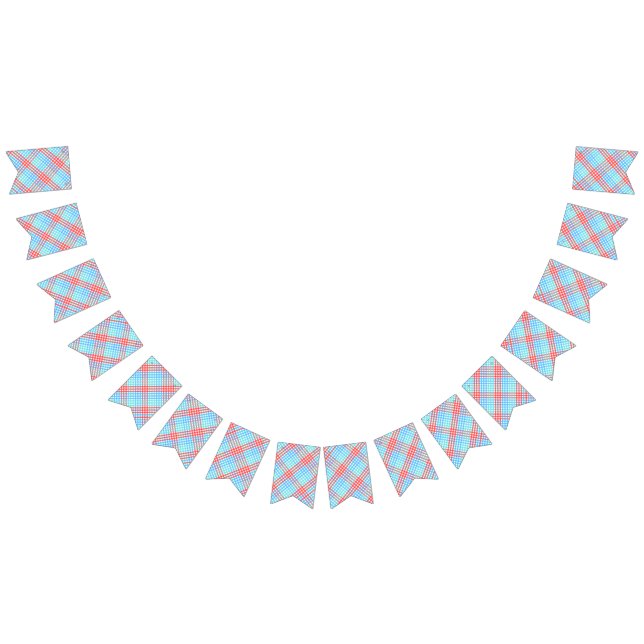 Pop der Rakete, klein, Kariert Wimpelkette (Alle)