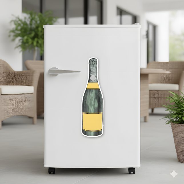 Pop der Vergangenheit: Retro-Champagner-Sticker Aufkleber (Von Creator hochgeladen)