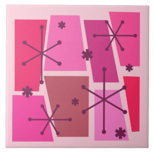 Pop des Atomzeitalters Art Hot Pink Fliese