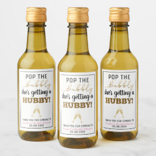 Pop des Bubbly Brunch-Brautparty Weinetikett