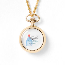 Pop des Champagner-blauen Brautparty Name Datum hi Armbanduhr