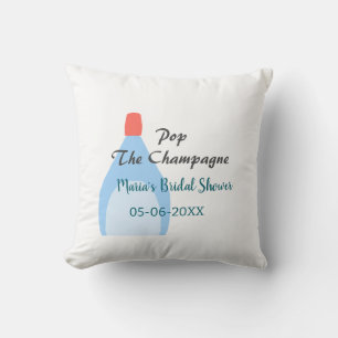 Pop des Champagner-blauen Brautparty Name Datum hi Kissen