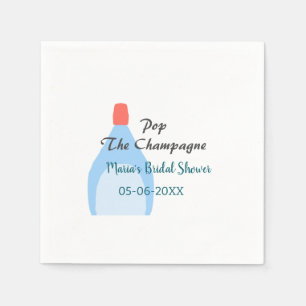 Pop des Champagner-blauen Brautparty Name Datum hi Serviette