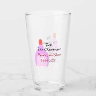 Pop des Champagner-Rosa Brautparty Name Datum hinz Glas