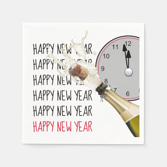 Pop des Cork um Mitternacht Napkin Serviette (Vorderseite)