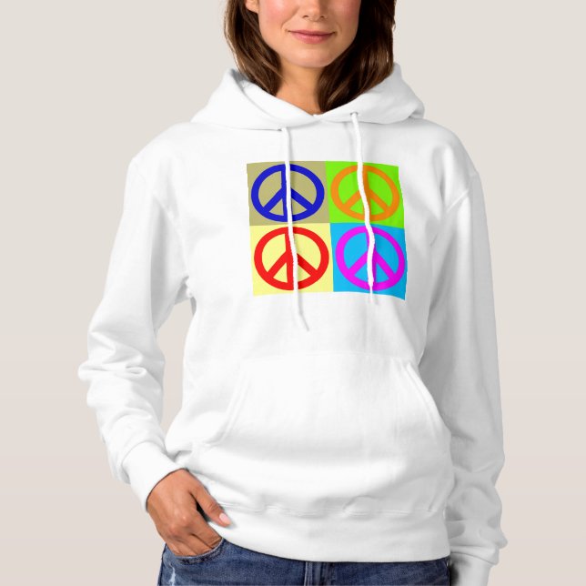 Pop des Peace Sign Symbol Art Hoodie (Vorderseite)