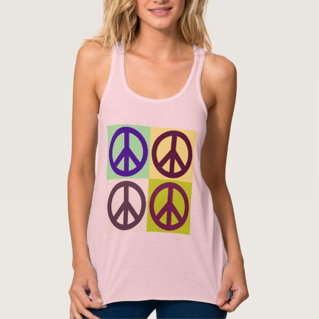 Pop des Peace Sign Symbol Art Tank Top (Vorderseite)
