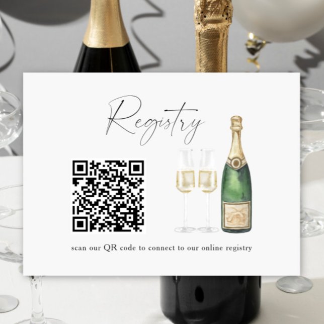 Pop des QR-Code-Brautparty für Champagner Begleitkarte (Von Creator hochgeladen)