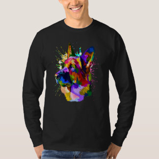 Pop Deutscher Schäferhund Hundebesitzerin T-Shirt