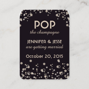 Pop die Champagne - Save the Date Umbau Visitenkarte