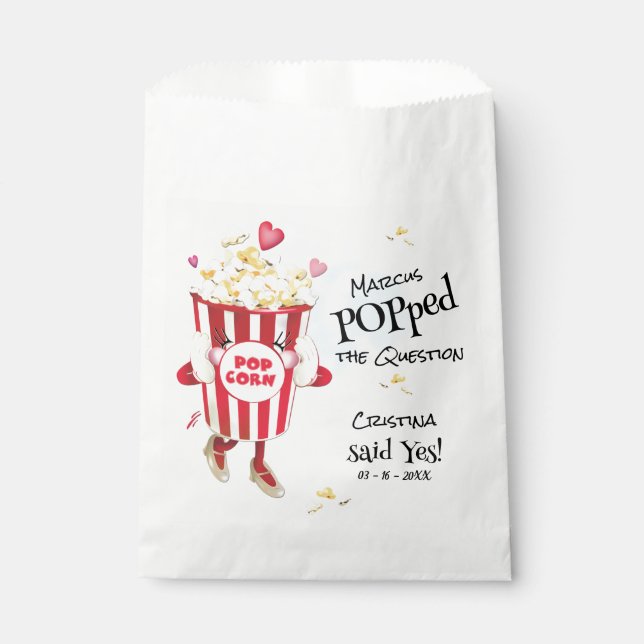 Pop Die Frage Popcorn Verlobung favorisiert Tasche Geschenktütchen (Vorderseite)