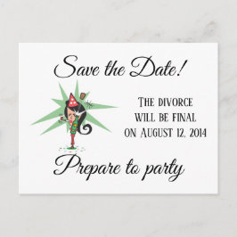 Pop die Korken-Save the Date Scheidung Ankündigungspostkarte