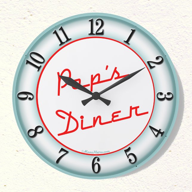Pop Diner Retro Küchenmauer Große Wanduhr (Von Creator hochgeladen)