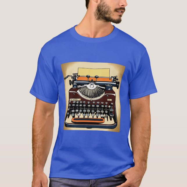 Pop eines Vintagen Schreibmaschinenherstellers Blu T-Shirt (Vorderseite)