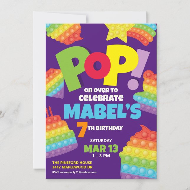 Pop! | Einladung zum Geburtstag (Vorderseite)