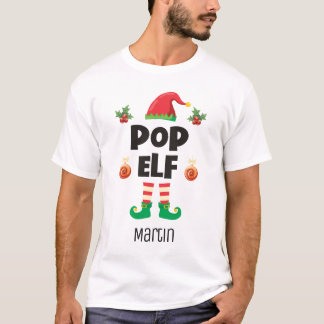 Pop elf Familie passend Weihnachtskleidung Namensg T-Shirt