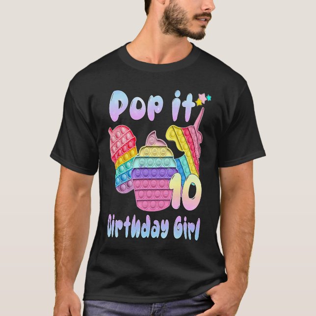Pop es 10 Geburtstagsmädchen T-Shirt (Vorderseite)