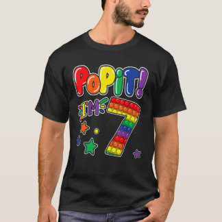 Pop Es 7. Geburtstag Girls Boys 7 Jahre altes Fidg T-Shirt