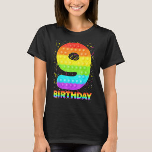 Pop Es 9. Geburtstag Girls Boys 9 Jahre altes Fidg T-Shirt