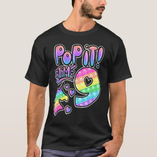 Pop Es 9. Geburtstag Girls Boys 9 Jahre altes Fidg T-Shirt