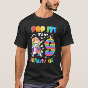 Pop Es 9. Geburtstagskarren 9 Jahre altes Fidget T-Shirt