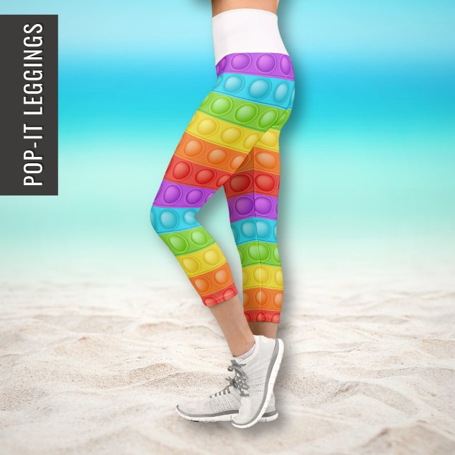 Pop-es farbenfrohe Aktive Sportlerkreuz Pilates Yo Capri Leggings (Von Creator hochgeladen)