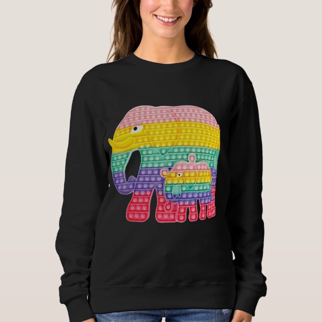 Pop Es fidget Spiel Elephantin Mutter und Baby Sweatshirt (Vorderseite)