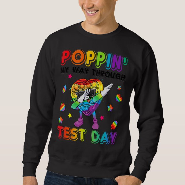 Pop es Herz gestreift Poppin's Weg durch Sweatshirt (Vorderseite)