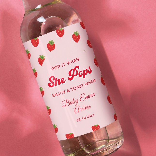 Pop es, wenn sie Berry Sweet Baby Dusche Mini Pop Weinetikett (Von Creator hochgeladen)