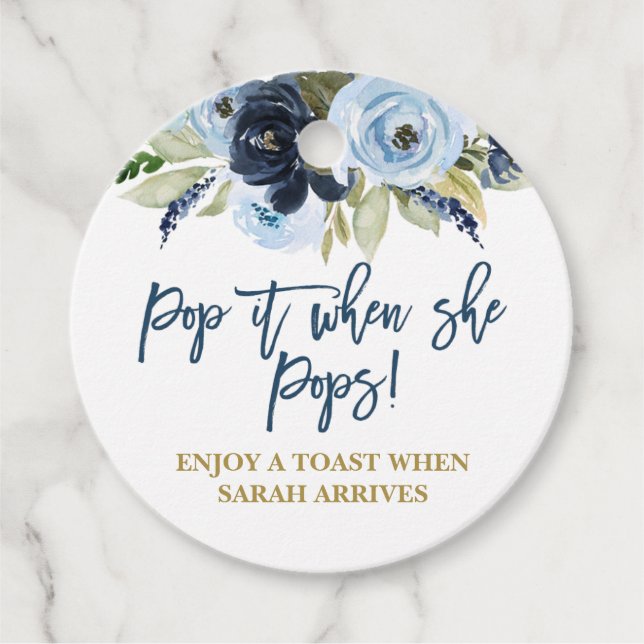 Pop es, wenn sie blauen Pop Geschenkanhänger (Vorderseite)